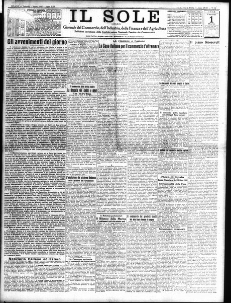 Il sole : giornale commerciale, agricolo, industriale... : organo ufficiale della Camera di commercio e industria di Milano ...