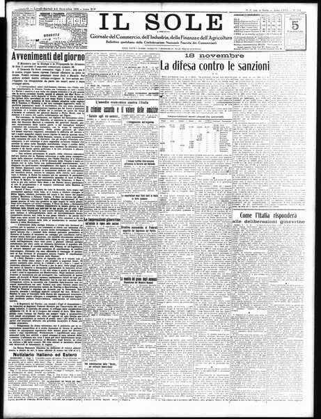 Il sole : giornale commerciale, agricolo, industriale... : organo ufficiale della Camera di commercio e industria di Milano ...