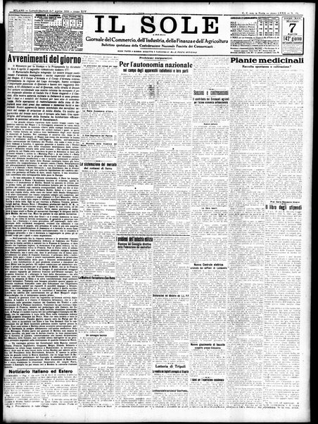 Il sole : giornale commerciale, agricolo, industriale... : organo ufficiale della Camera di commercio e industria di Milano ...