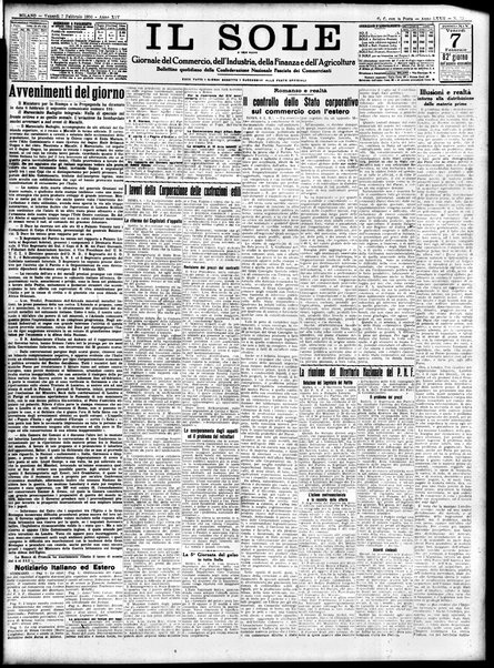 Il sole : giornale commerciale, agricolo, industriale... : organo ufficiale della Camera di commercio e industria di Milano ...