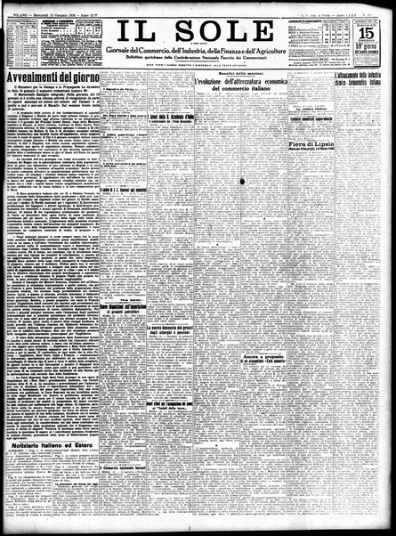 Il sole : giornale commerciale, agricolo, industriale... : organo ufficiale della Camera di commercio e industria di Milano ...