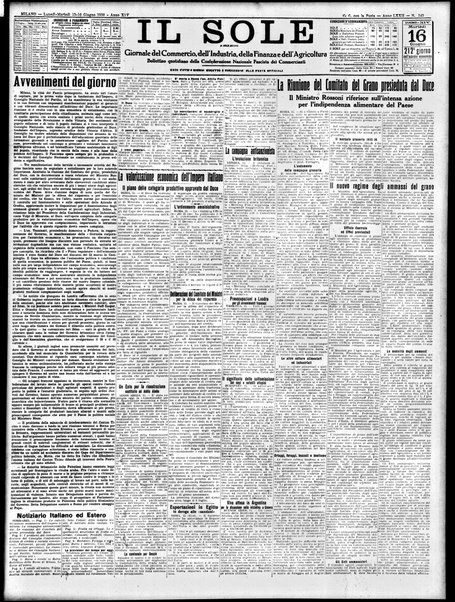 Il sole : giornale commerciale, agricolo, industriale... : organo ufficiale della Camera di commercio e industria di Milano ...