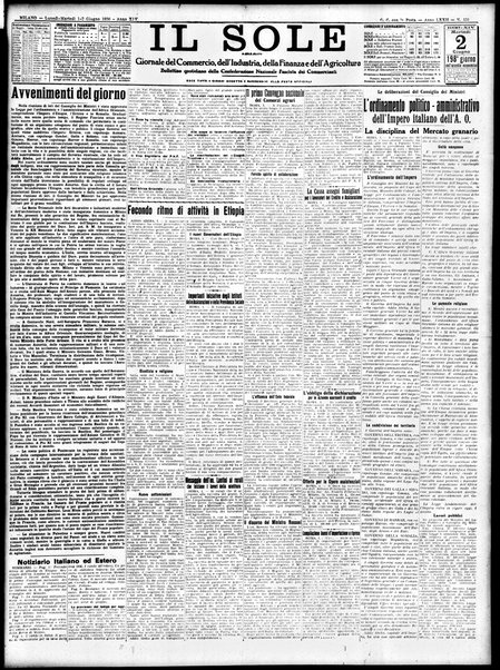 Il sole : giornale commerciale, agricolo, industriale... : organo ufficiale della Camera di commercio e industria di Milano ...