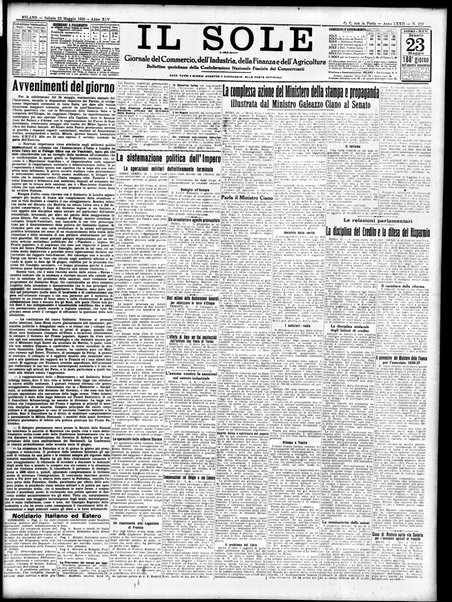 Il sole : giornale commerciale, agricolo, industriale... : organo ufficiale della Camera di commercio e industria di Milano ...