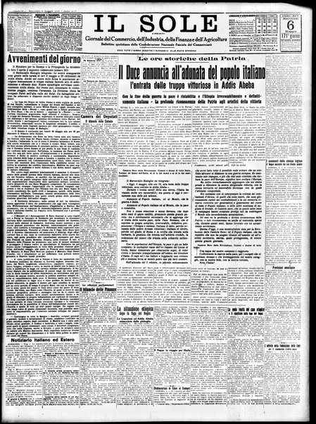 Il sole : giornale commerciale, agricolo, industriale... : organo ufficiale della Camera di commercio e industria di Milano ...