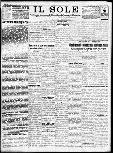 Il sole : giornale commerciale, agricolo, industriale... : organo ufficiale della Camera di commercio e industria di Milano ...