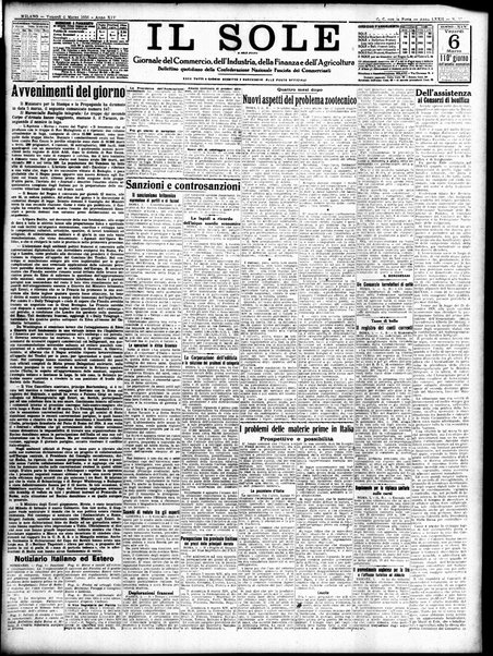 Il sole : giornale commerciale, agricolo, industriale... : organo ufficiale della Camera di commercio e industria di Milano ...