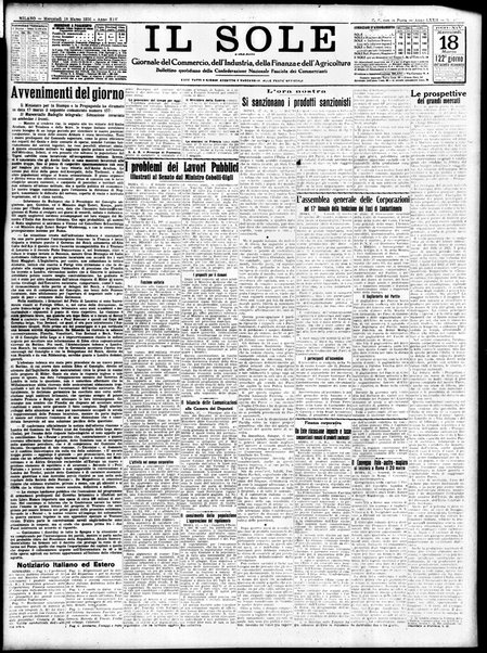 Il sole : giornale commerciale, agricolo, industriale... : organo ufficiale della Camera di commercio e industria di Milano ...