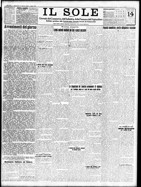 Il sole : giornale commerciale, agricolo, industriale... : organo ufficiale della Camera di commercio e industria di Milano ...