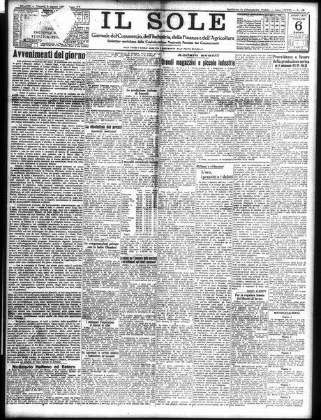 Il sole : giornale commerciale, agricolo, industriale... : organo ufficiale della Camera di commercio e industria di Milano ...