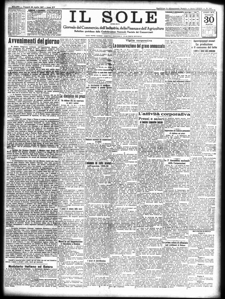 Il sole : giornale commerciale, agricolo, industriale... : organo ufficiale della Camera di commercio e industria di Milano ...