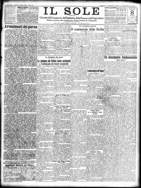 Il sole : giornale commerciale, agricolo, industriale... : organo ufficiale della Camera di commercio e industria di Milano ...