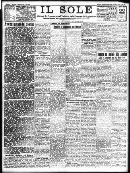 Il sole : giornale commerciale, agricolo, industriale... : organo ufficiale della Camera di commercio e industria di Milano ...