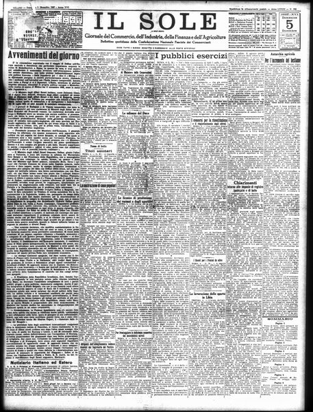 Il sole : giornale commerciale, agricolo, industriale... : organo ufficiale della Camera di commercio e industria di Milano ...