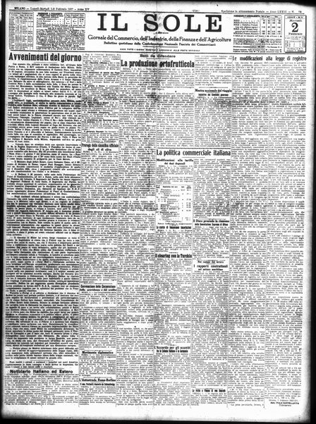 Il sole : giornale commerciale, agricolo, industriale... : organo ufficiale della Camera di commercio e industria di Milano ...