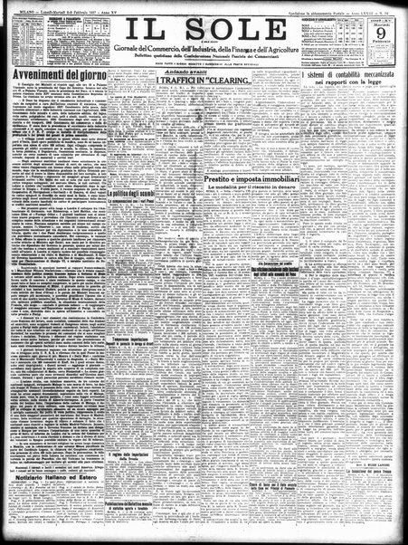 Il sole : giornale commerciale, agricolo, industriale... : organo ufficiale della Camera di commercio e industria di Milano ...