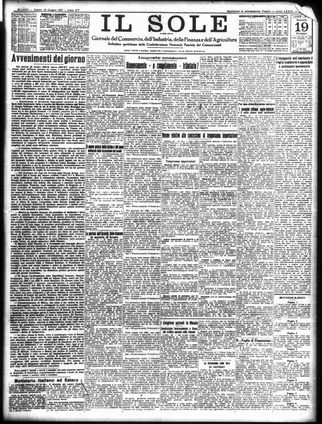 Il sole : giornale commerciale, agricolo, industriale... : organo ufficiale della Camera di commercio e industria di Milano ...