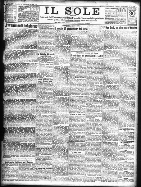 Il sole : giornale commerciale, agricolo, industriale... : organo ufficiale della Camera di commercio e industria di Milano ...
