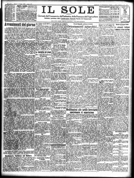 Il sole : giornale commerciale, agricolo, industriale... : organo ufficiale della Camera di commercio e industria di Milano ...