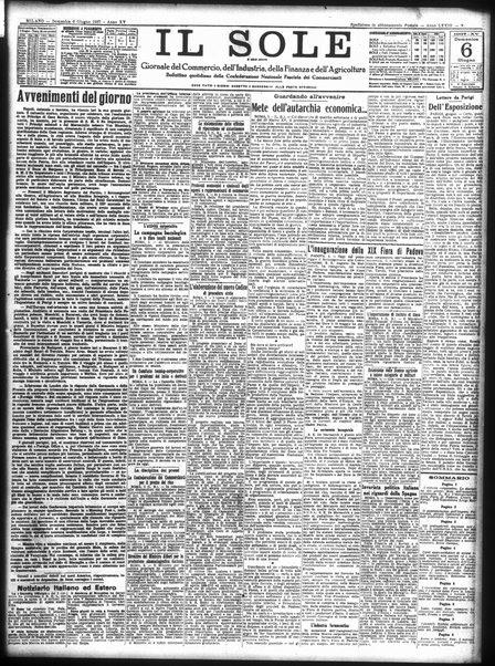 Il sole : giornale commerciale, agricolo, industriale... : organo ufficiale della Camera di commercio e industria di Milano ...