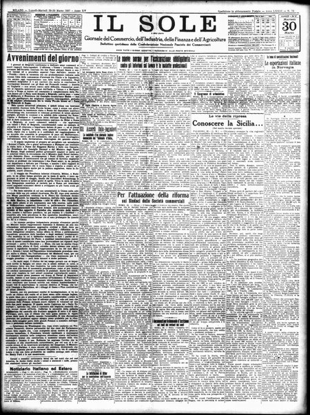 Il sole : giornale commerciale, agricolo, industriale... : organo ufficiale della Camera di commercio e industria di Milano ...