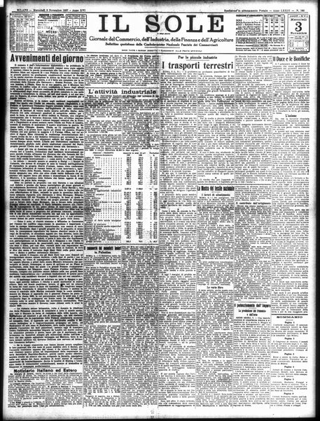 Il sole : giornale commerciale, agricolo, industriale... : organo ufficiale della Camera di commercio e industria di Milano ...