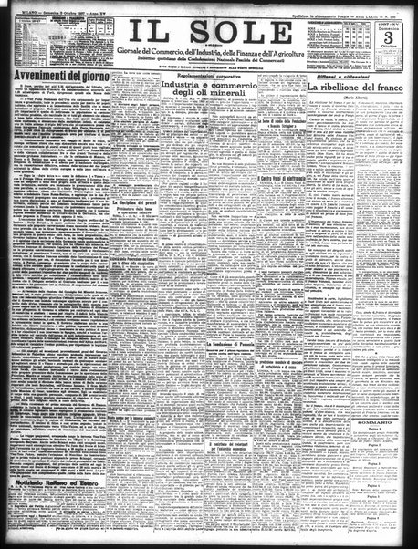 Il sole : giornale commerciale, agricolo, industriale... : organo ufficiale della Camera di commercio e industria di Milano ...