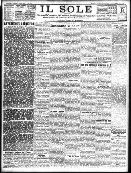 Il sole : giornale commerciale, agricolo, industriale... : organo ufficiale della Camera di commercio e industria di Milano ...