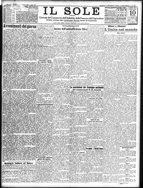 Il sole : giornale commerciale, agricolo, industriale... : organo ufficiale della Camera di commercio e industria di Milano ...