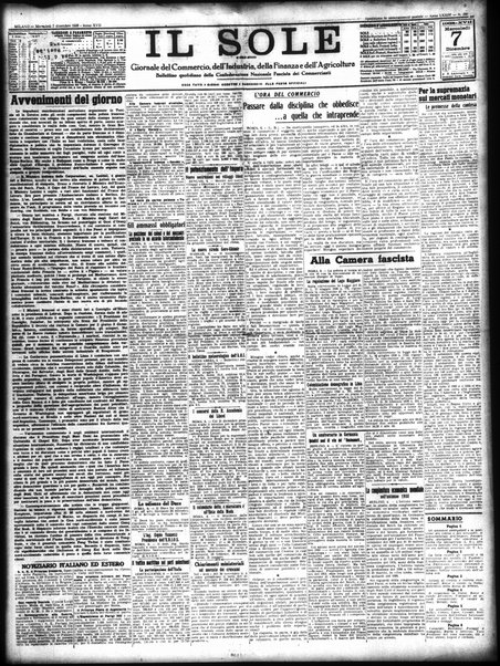 Il sole : giornale commerciale, agricolo, industriale... : organo ufficiale della Camera di commercio e industria di Milano ...