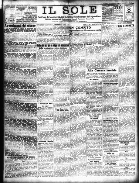 Il sole : giornale commerciale, agricolo, industriale... : organo ufficiale della Camera di commercio e industria di Milano ...