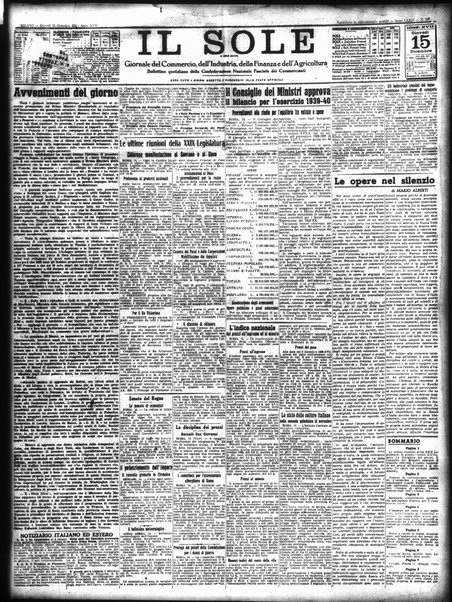 Il sole : giornale commerciale, agricolo, industriale... : organo ufficiale della Camera di commercio e industria di Milano ...