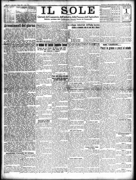 Il sole : giornale commerciale, agricolo, industriale... : organo ufficiale della Camera di commercio e industria di Milano ...