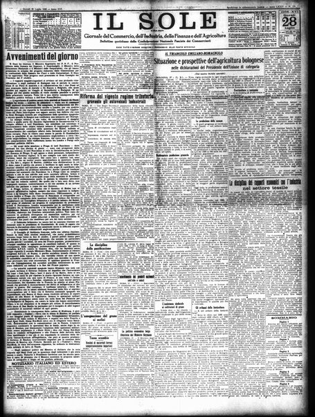 Il sole : giornale commerciale, agricolo, industriale... : organo ufficiale della Camera di commercio e industria di Milano ...
