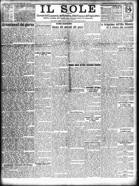 Il sole : giornale commerciale, agricolo, industriale... : organo ufficiale della Camera di commercio e industria di Milano ...