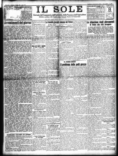 Il sole : giornale commerciale, agricolo, industriale... : organo ufficiale della Camera di commercio e industria di Milano ...