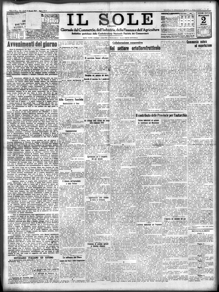 Il sole : giornale commerciale, agricolo, industriale... : organo ufficiale della Camera di commercio e industria di Milano ...
