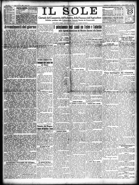 Il sole : giornale commerciale, agricolo, industriale... : organo ufficiale della Camera di commercio e industria di Milano ...