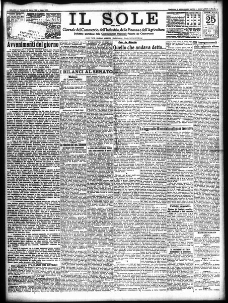 Il sole : giornale commerciale, agricolo, industriale... : organo ufficiale della Camera di commercio e industria di Milano ...