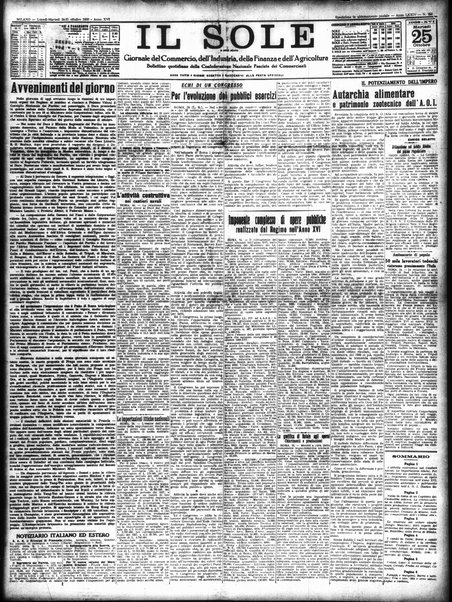 Il sole : giornale commerciale, agricolo, industriale... : organo ufficiale della Camera di commercio e industria di Milano ...