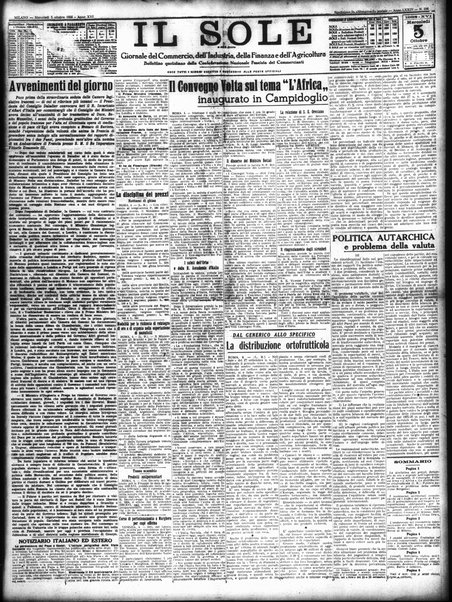 Il sole : giornale commerciale, agricolo, industriale... : organo ufficiale della Camera di commercio e industria di Milano ...