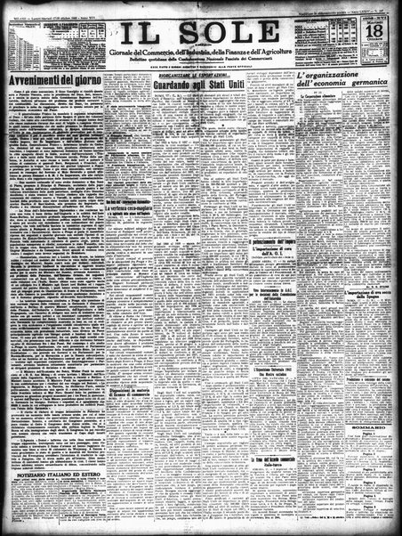 Il sole : giornale commerciale, agricolo, industriale... : organo ufficiale della Camera di commercio e industria di Milano ...