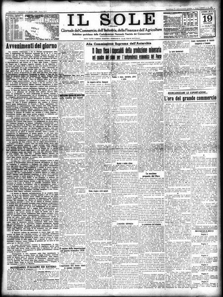 Il sole : giornale commerciale, agricolo, industriale... : organo ufficiale della Camera di commercio e industria di Milano ...