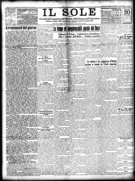 Il sole : giornale commerciale, agricolo, industriale... : organo ufficiale della Camera di commercio e industria di Milano ...