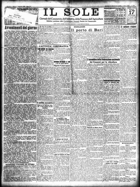Il sole : giornale commerciale, agricolo, industriale... : organo ufficiale della Camera di commercio e industria di Milano ...