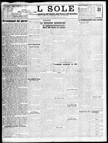 Il sole : giornale commerciale, agricolo, industriale... : organo ufficiale della Camera di commercio e industria di Milano ...