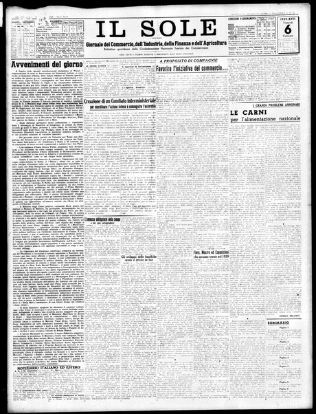 Il sole : giornale commerciale, agricolo, industriale... : organo ufficiale della Camera di commercio e industria di Milano ...