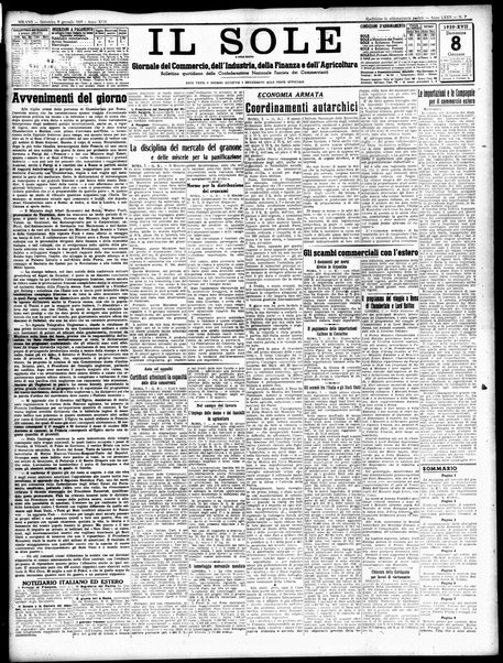 Il sole : giornale commerciale, agricolo, industriale... : organo ufficiale della Camera di commercio e industria di Milano ...