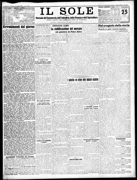 Il sole : giornale commerciale, agricolo, industriale... : organo ufficiale della Camera di commercio e industria di Milano ...