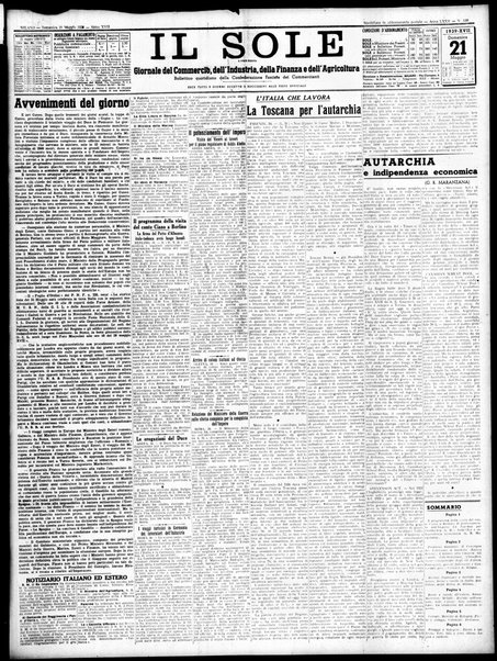 Il sole : giornale commerciale, agricolo, industriale... : organo ufficiale della Camera di commercio e industria di Milano ...